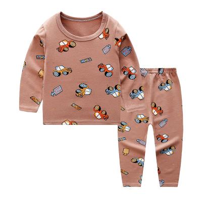 China Newest Design Autumn Wholesale Boys and Girls Suit Pajamas Cotton Breathable Long Sleeve Boys Toddler Sleepwear With 2 Pcs Clothings for sale