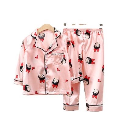 China Wholesale Price Breathable Girls Pajamas Set Cartoon Printing With Two Pieces Kids Clothes For Boys And Girls for sale