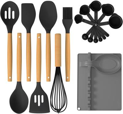 China Viable Silicone Cookware Set, Kmark 19 PCS Kitchen Utensil Set, Kitchen Nonstick Heat Resistant Utensils for Baking for sale