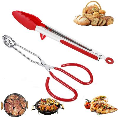 China Durable tongs for cooking, kitchen tongs set of 2 include salad tongs and grill tongs, cooking tongs cookware GRILL tongs for sale