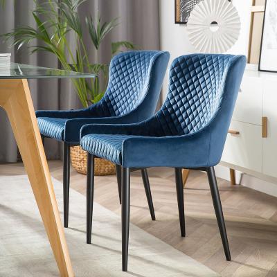 China Removable Wholesale Indoor Room Furniture Modern Cover Style Dining Chair With Black Legs For Dining Room Use for sale