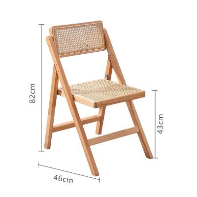 China Outdoor Garden Furniture Weather Folding Furniture Rattan Dining Chair Retro Rattan Folding Chair Wooden Folding Chair Living Room Rattan for sale