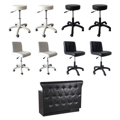 China Super Comfortable Modern Reception Set Beauty Salon Front Counter Black Reception Stool Pedicure Beauty Chair For Beautician for sale