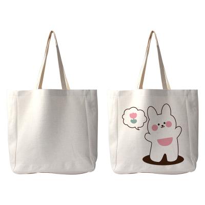 China Fanshion Kingsub Tote Bag Wholesale Large Capacity Canvas Fashion Sublimation Customized Blank Reusable Canvas Tote Bag for sale