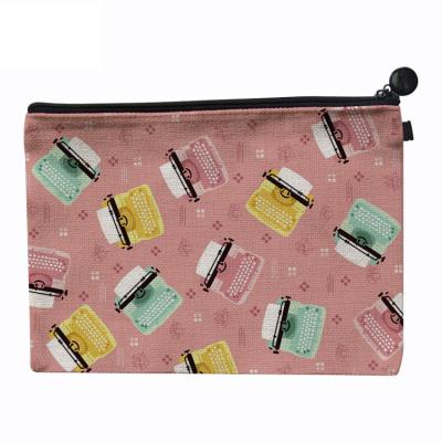 China Kingsub durable canvas cosmetic bag wholesale sublimation personalized portable cute blank proliferating canvas cosmetic bag for sale