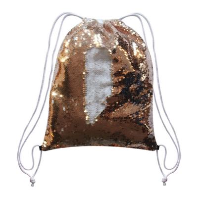 China Kingsub Waterproof Drawstring Bag Blank Printed Sublimation Flip Sequin Drawstring Bag for sale