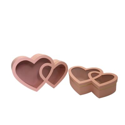 China Handmade Flower Transparent Double Open Heart Shaped Box PVC Gift Box Eternal Life Soap Heart Shaped Gift Box for sale