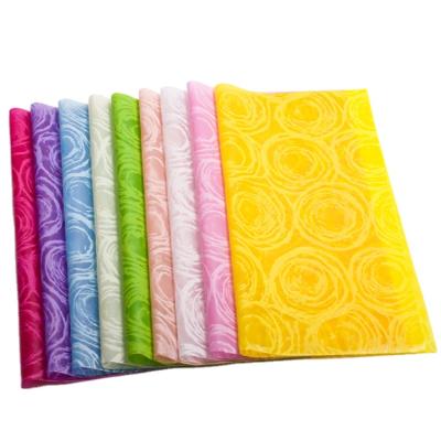 China Polypropylene Staple Non Woven Fiber Fabric PP Colored Acid Cut Material Korean Floral Gift Wrapping Paper for sale