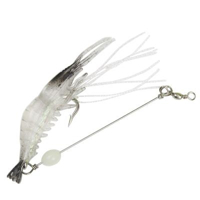 China Luminous Bait Shrimp Fishing Trolling Lures With Hooks Soft Bait Fishing Lures Selicon Stable Shrimp Light Trolling Artificial Baits for sale