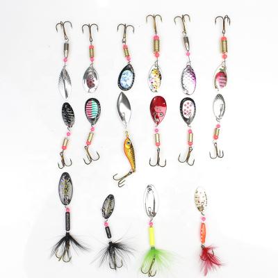 China Spinnerbait Bass Sequined Baits Spoon Bait Metal Fishing Trolling Lure Spoon Lures Building Bait Hard Metal Fishing With Hook for sale