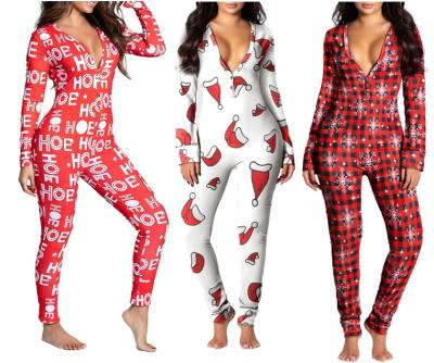 China 2022 New Design Fashion Christmas Nightgowns Onesie Pajama Onesie Holiday Adult Pajamas Print Custom QUICK DRY Pajamas for sale