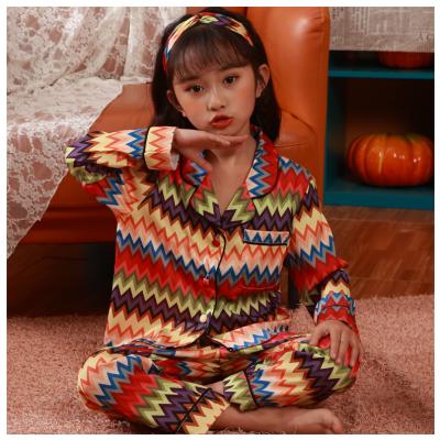 China 2022 Summer Cute QUICK DRY Silk Matching Headband Family Pajamas Kids Pajamas Kids Pajamas Empty Sleepwear for sale