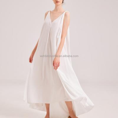 China Long Backless Grecian QUICK DRY Maxi Causal Woman Dress Silky Solid Color for sale