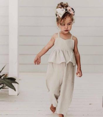 China 2022 New Summer Style Babies Chiffon Overalls Kids Anti-pilling Cotton Sleeveless Single Jumpsuit for sale