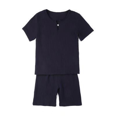 China Boutique new arrival summer kids boys cotton casual clothing set 2 pieces of short sleevs casual empty outfit for sale