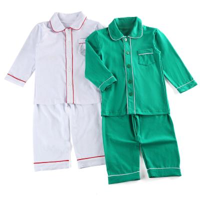 China Breathable 2022 baby boy christmas pajamas2 pcs tops and pants set knit cotton fabric blank winter pajamas toddler boy sleepwear for sale