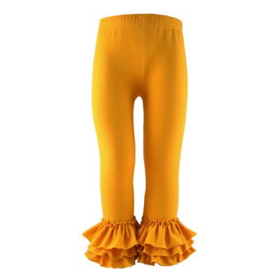 China High Quality Anti-pilling Kids Girls Ruffles Pants Solid Baby Girls Knitted Cotton Leggings for sale