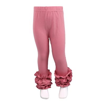 China Breathable NO MOQ Cheqo Sale Solid Color Wholesale Hot Casual Cotton Knitted Ruffle Cute Girls High Waist Pants for sale