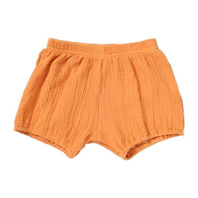 China Anti-wrinkle boutique baby boy and girl shorts hide 100% cotton soft unisex children fabric muslin short pants for sale