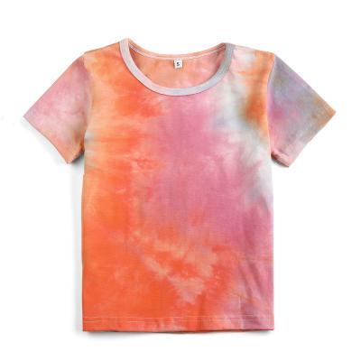 China QUICK DRY Dummy Link Dye T-shirt Summer Tops Tee Loose Boys Shirts Kids 95%cotton Short Sleeves All Over Print for sale