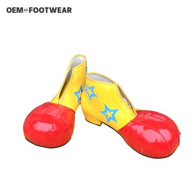 China OEM Breathable Clown Shoes Factory Custom Made Stage Performance Shoes Big Toe Chess Joker Halloween PU Party Cosplay Shoes for sale