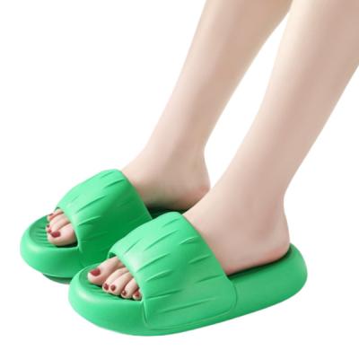 China 2023 light candy color Unsex thick bottom light weight summer home bathroom non-slip slippers summer beach style foam bread slippers for sale