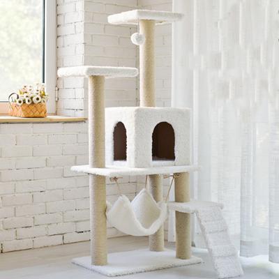 China New Multi-Layer Sustainable Plush Cat Treehouse Toy Cat Play Activity Center Cat Climbing Frame for sale