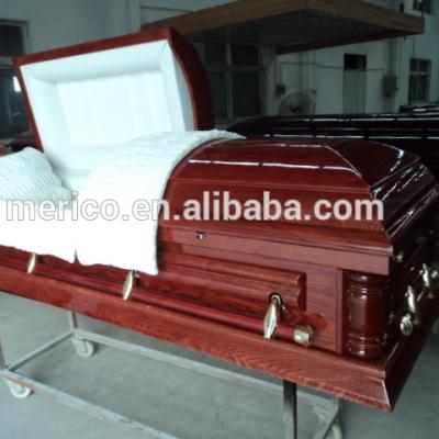 China DUNFIELD Caskets Wooden Caskets American Style Models With Casket Lining for sale