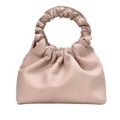 China Fashion Style Korean Pure Color Shoulder Bag Cloud Circle Handle Tote Bag Luxury Fashion for sale