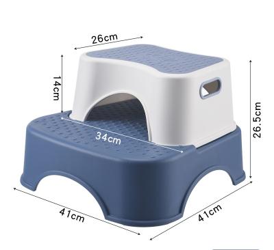 China Multi Portable Two Step Toilet Stool Plastic Rise Toddler Bathroom Toddler Exercise Step Stools for sale