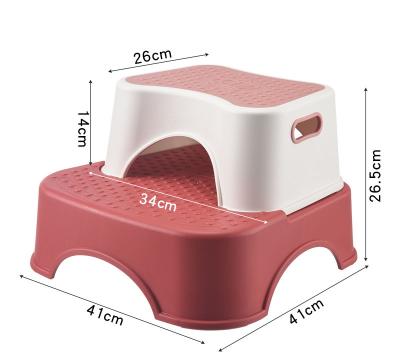 China Portability Bathroom Sitting Toddlers Baby Squatting Plastic Toilet Step Double Step Stool for sale