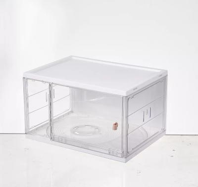 China Modern Custom Logo Clear Plastic Drawer Type Shoe Storage Cabinet Shoe Box for sale