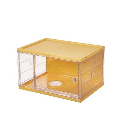 China High Quality Clear Acrylic Folding Drop Front PP Organizer Sneaker Crates Plastic Storage Shoe Box for sale