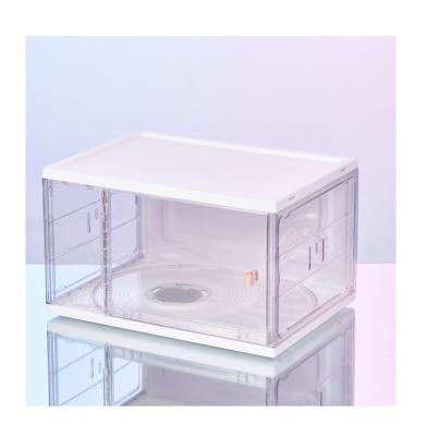 China Wholesale Modern Magnetic Drop Front Transparent Display Container Organizer Shoe Storage Box Clear for sale