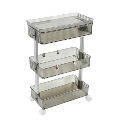 China Wholesale custom modern multi-layer simple clear acrylic household function storage plastic rack of movable for sale