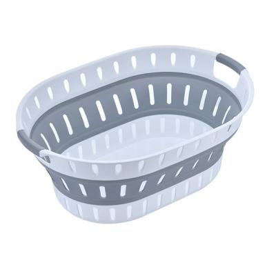 China Home 2022 Collapsible Shopping Basket Grocery Wash Folding Laundry Baskets with Handles for sale