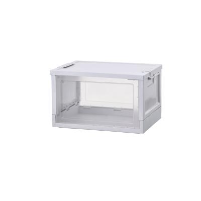 China Multifunctional Folding Box Be Stacked Plastic Toy Portable Folding Storage Box With Lid for sale