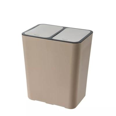 China Pressing Type New Design Large Capacity Kitchen Room Furniture Wet And Dry Classification Waste Bin for sale