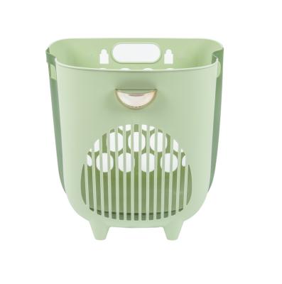 China Multi Function Sustainable Folding Laundry Hanging Folding Washing Plastic Laundry Basket With Handle for sale