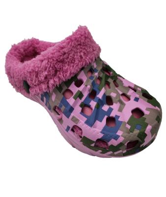 China Ladies Eva lit garden clogs with fur in winter for sale