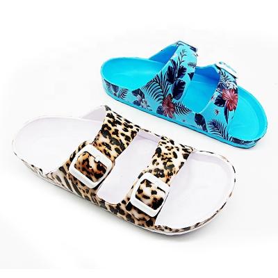 China Latest Trend Products Fashion Leopard Women's EVA Sandals With Flower Printed Ladies Sandals Platform Sandals Women for sale