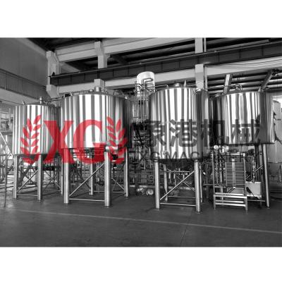 China Full Automatic Hotels 10000L 100HL 80BBL Stainless Steel Fermenter Tanks Steam Heating 2 Vessel Commercial Brewing System for sale