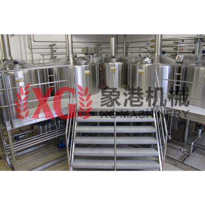 China Hotels 5000L 50HL 40BBL 3Vessels Automatic Stainless Steel Steam Heating Craft Brew Equipment for sale