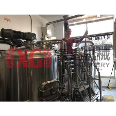 China Hotel Brewing Equipment Manufacturers 1800liters 18HL 15BBL Full Direct Fire Heated Two Vessel Brewhouse For Microbrewery for sale