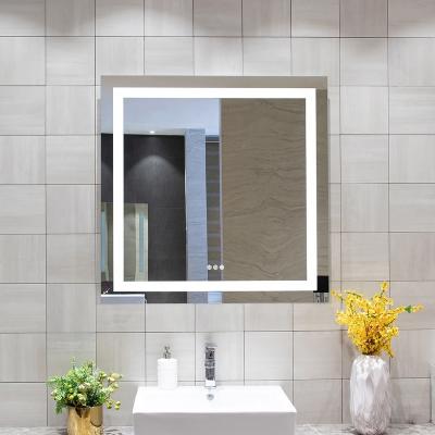 China Custom Private Label Rectangular Lighted Bath Mirror Living Room Rectangular Frameless Lighted Mirrors for sale