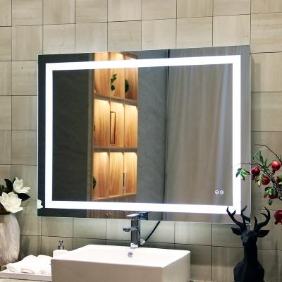 China Wall Mounted IP44 Illuminated Led Backlit Defog Multifunctional Bathroom Light Mirror for sale