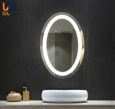 China Large Dimmable Round Lighted Round Lighted Makeup Mirror Bath Mirror Wall Mounted Round Backlit Mirror Bathroom Decoration Illuminated for sale