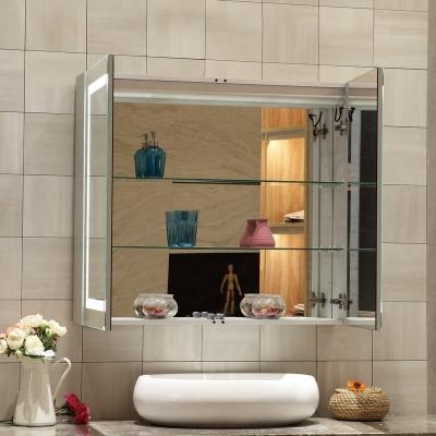 China High Quality Modern Hot Selling Modern Wall Mounted Bathroom Rust Resistant Lighted Mirror Cabinet for sale