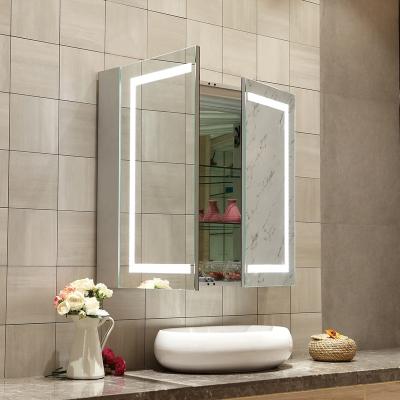 China Modern Medicine Cabinet Mirrored Decor Vanity With Light Bulb Metal Mirrors Make Up Led Grand Sauce Position Mirror Clock for sale