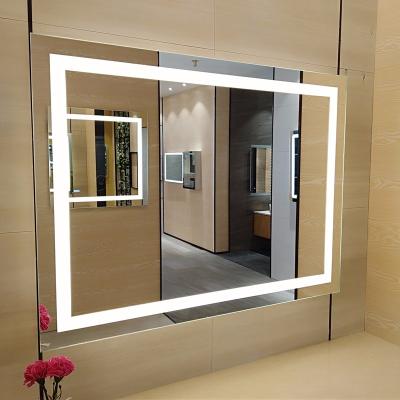 China Bright Color Temperature Adjusting Function Wall Mount LED Bathroom Mirror for sale